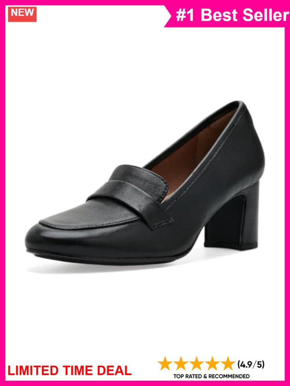 Söfft Amsterdam Leather Dress Loafers Mid Heel Closed Toe Pull-On